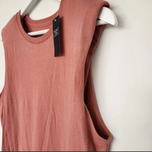 Coral Peach Padded Muscle Tee